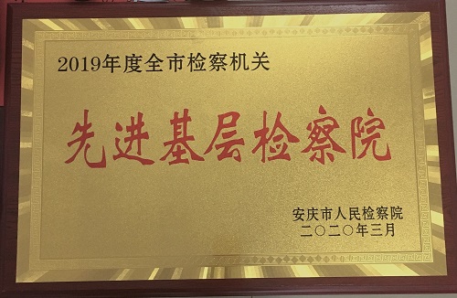 2019年度全市先进基层检察院